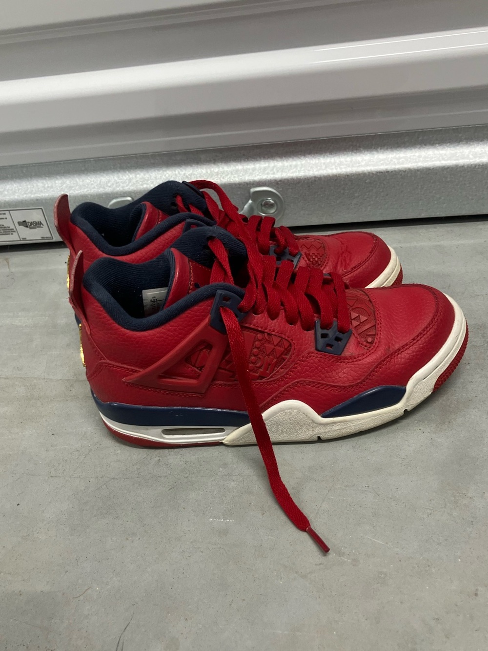 Air Jordan 4 Retro SE FIBA Youth 5.5Y Red Navy CI1184-617